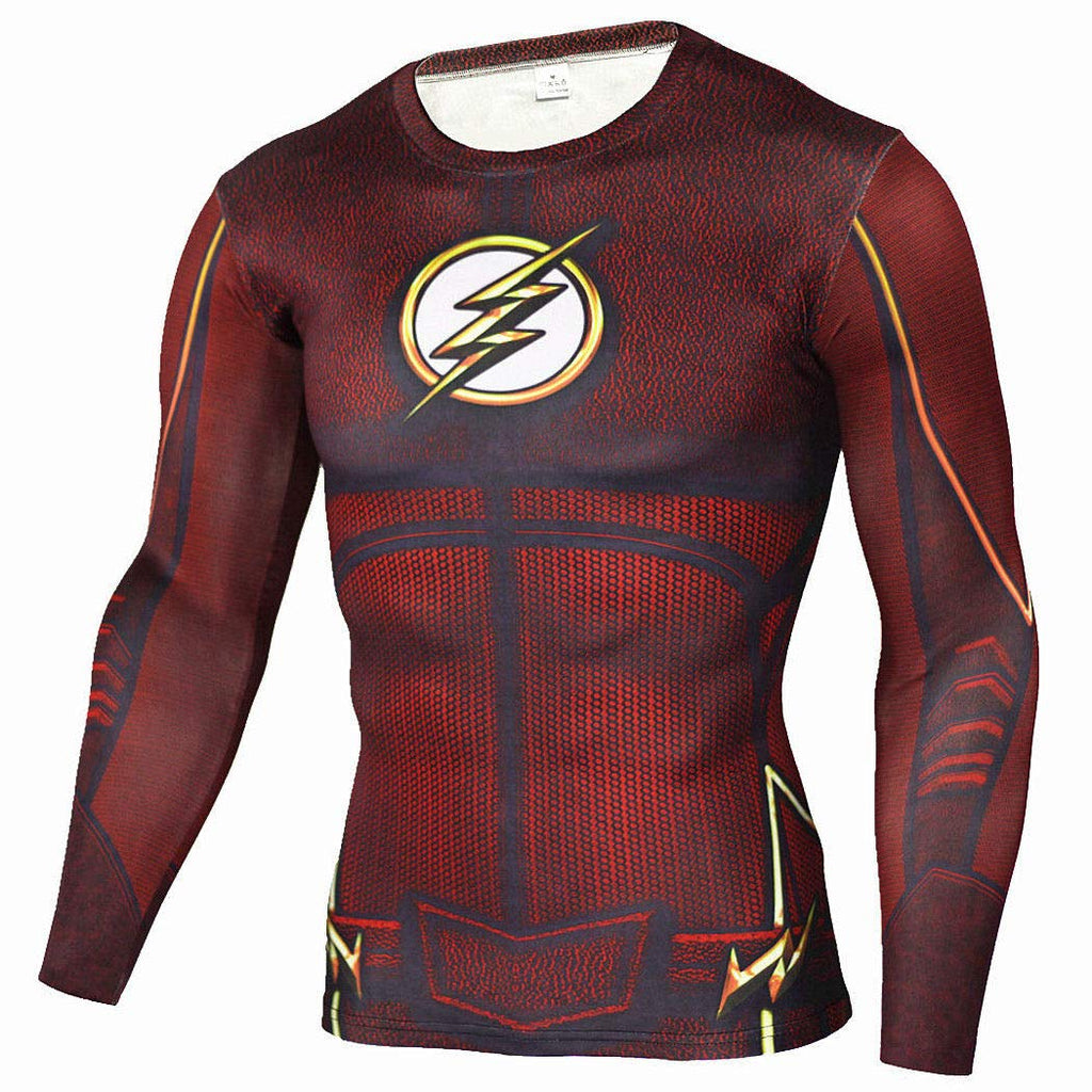 Superhero Compression T-Shirts - Men's Crew Neck - The Flash
