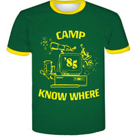 Stranger Things 3 Camp Know Where Crew Neck T-Shirt - Aesthetic Cosplay, LLC