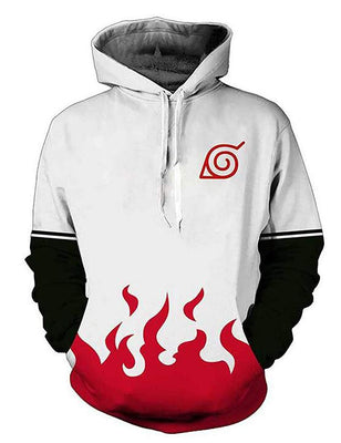 Naruto White Flame Hoodie - Aesthetic Cosplay, LLC