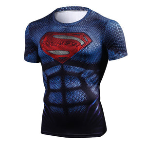 Superhero Compression T-Shirts - Men's Crew Neck - Superman Man of Steel - Aesthetic Cosplay, LLC