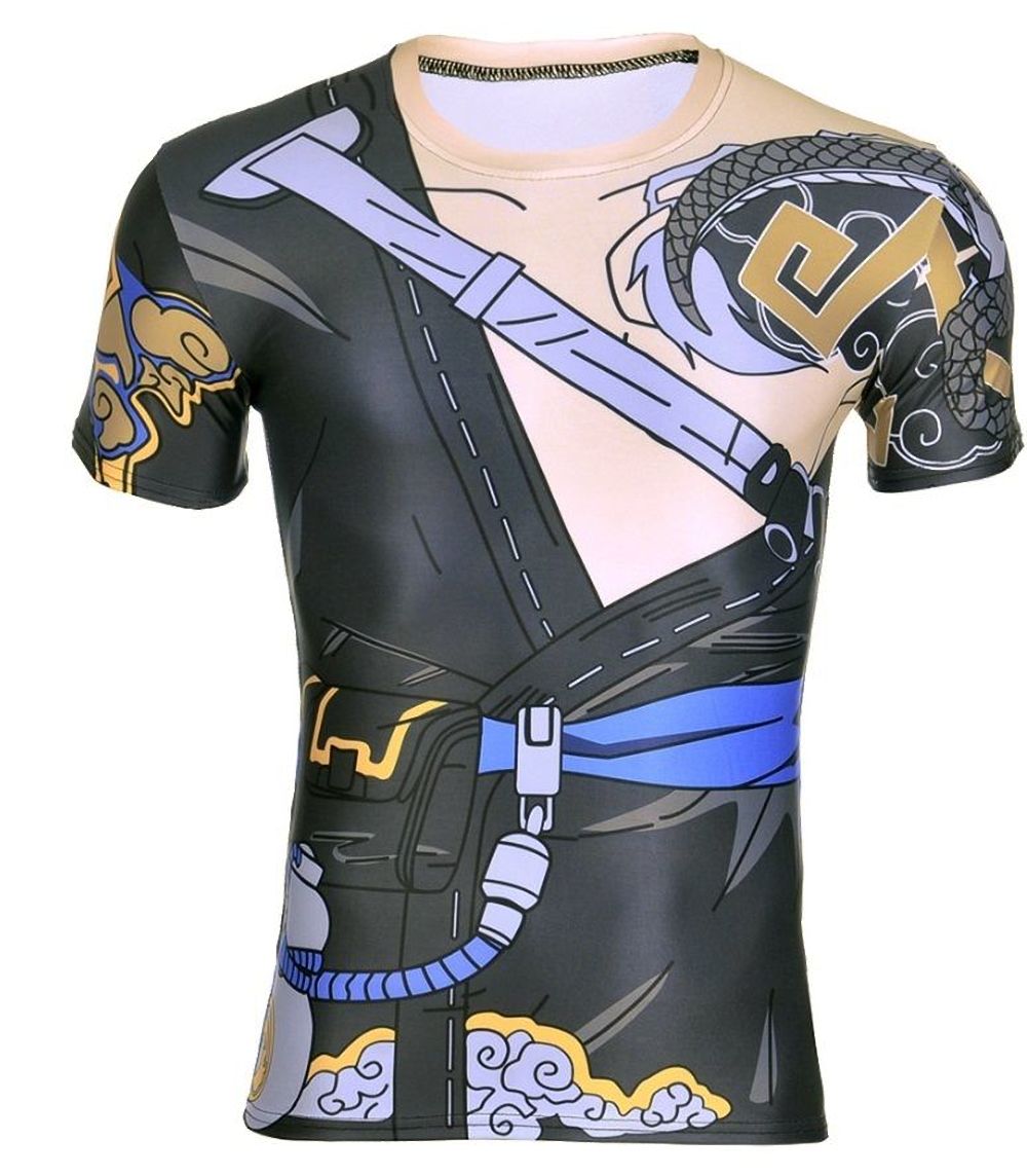 Overwatch Hanzo T-Shirt Muscle Shirt Compression T - Aesthetic Cosplay, LLC